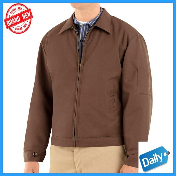 Men's Work Jacket Quilted Lined Insulated Utility Pocket Adjustable Fit